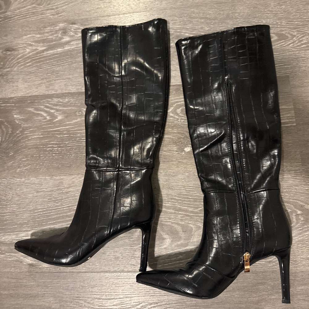 Billini - Billy Boots in Black Croc Knee high boots